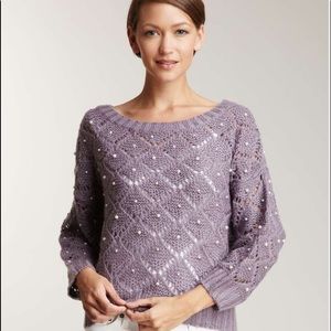 Darling XS lavender pearl embellished sweater